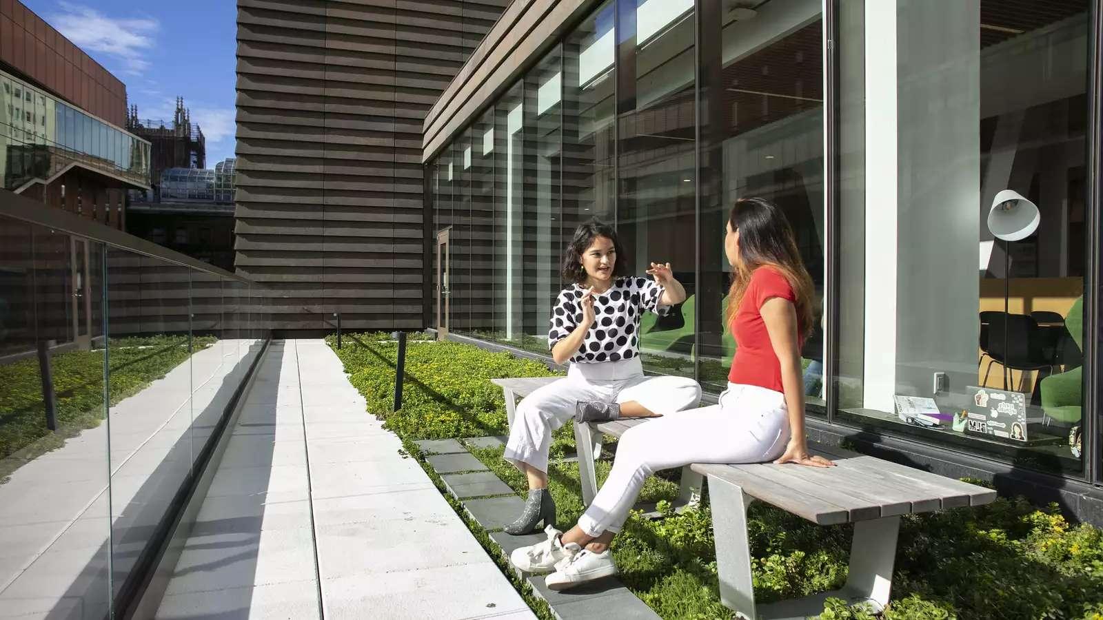 Students on milstein balcony